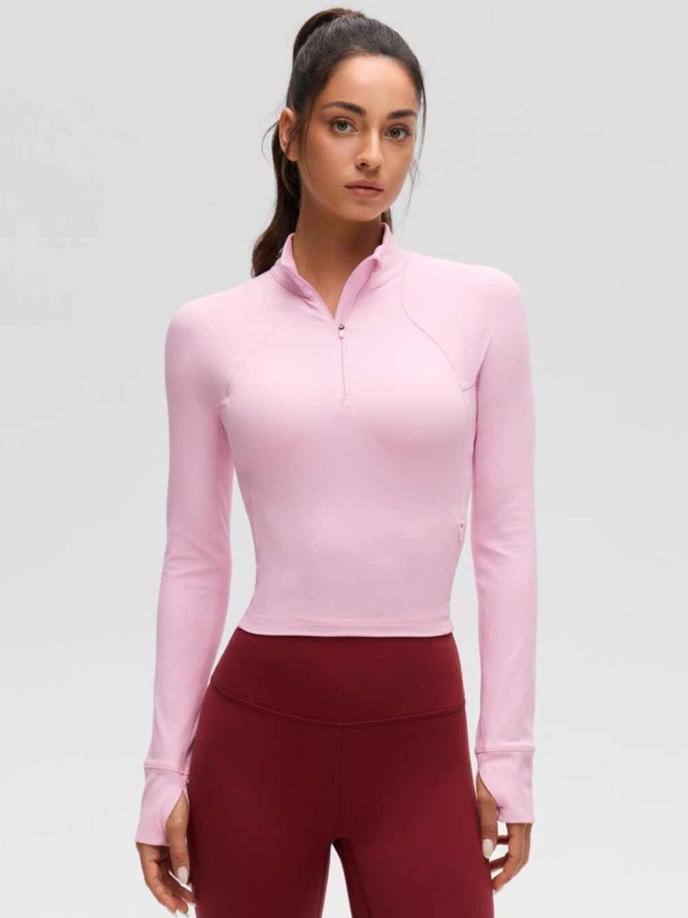 Butterluxe Half Zip Cropped Long Sleeve